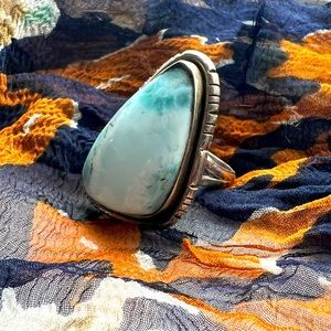 Larimar sterling silver ring size 8/9